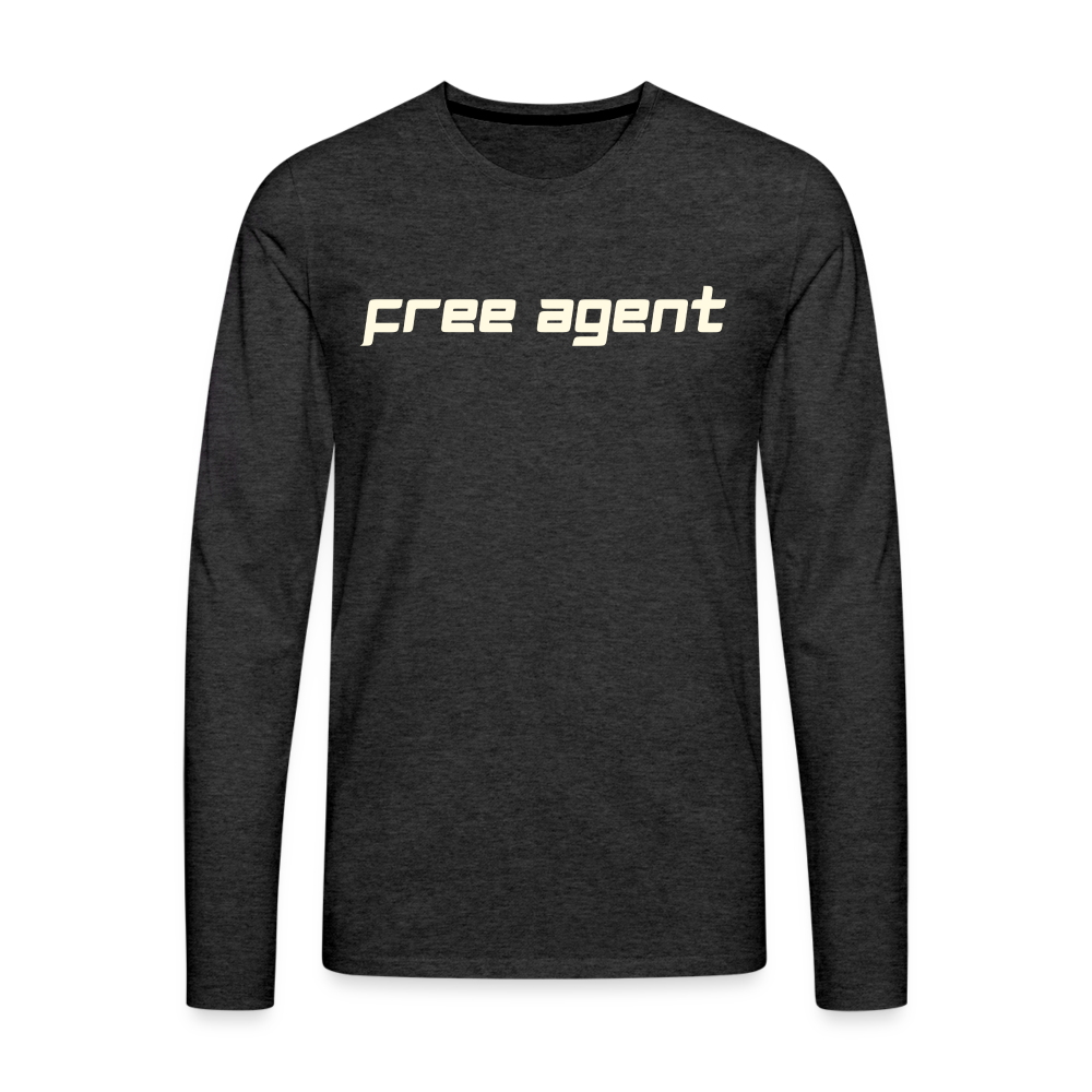 FREE AGENT: Men's Premium Long Sleeve T-Shirt - charcoal grey