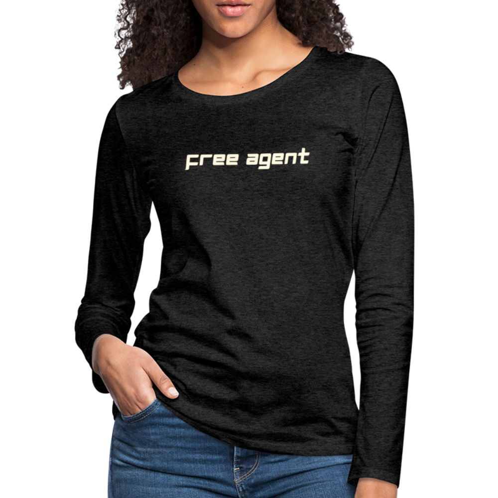 FREE AGENT: Women's Premium Long Sleeve T-Shirt - charcoal grey