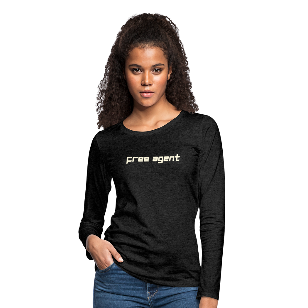 FREE AGENT: Women's Premium Long Sleeve T-Shirt - charcoal grey