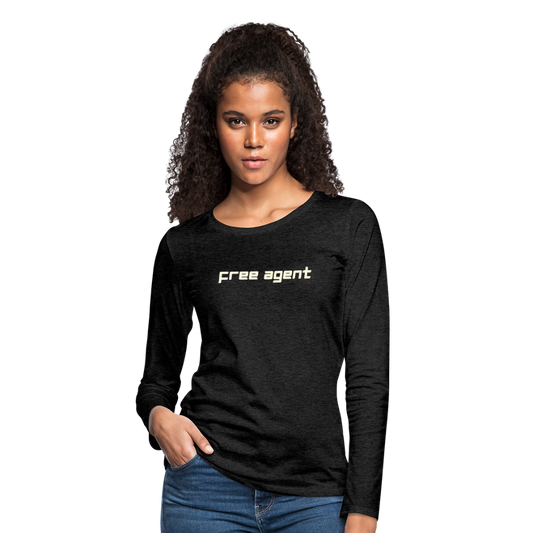 FREE AGENT: Women's Premium Long Sleeve T-Shirt - charcoal grey