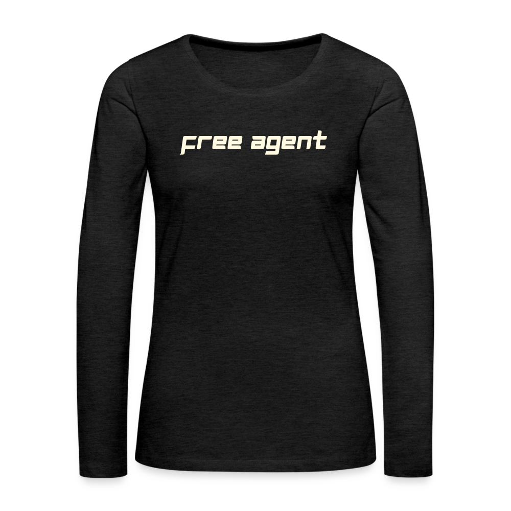 FREE AGENT: Women's Premium Long Sleeve T-Shirt - charcoal grey