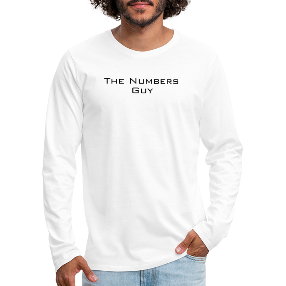 The Numbers Guy ~ Men's Premium Long Sleeve T-Shirt - white