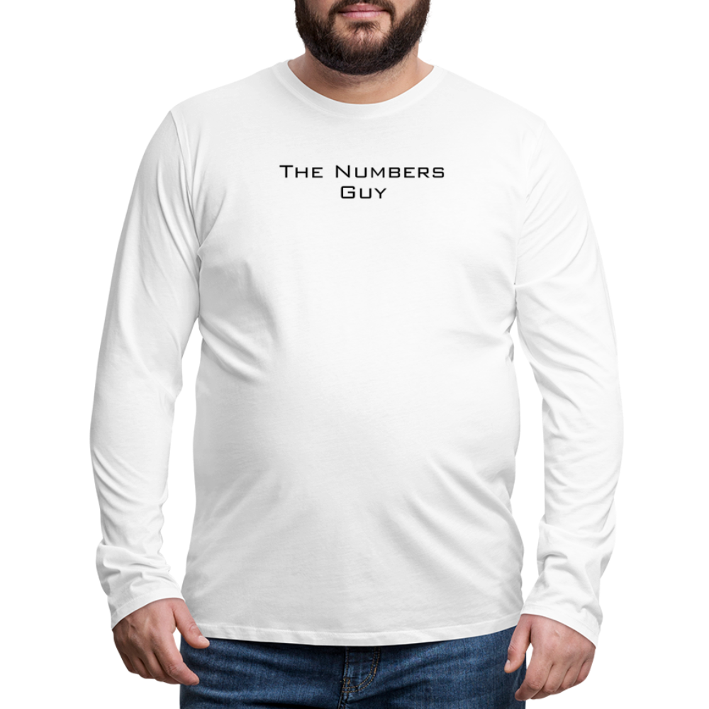 The Numbers Guy ~ Men's Premium Long Sleeve T-Shirt - white