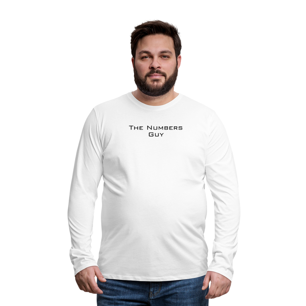 The Numbers Guy ~ Men's Premium Long Sleeve T-Shirt - white