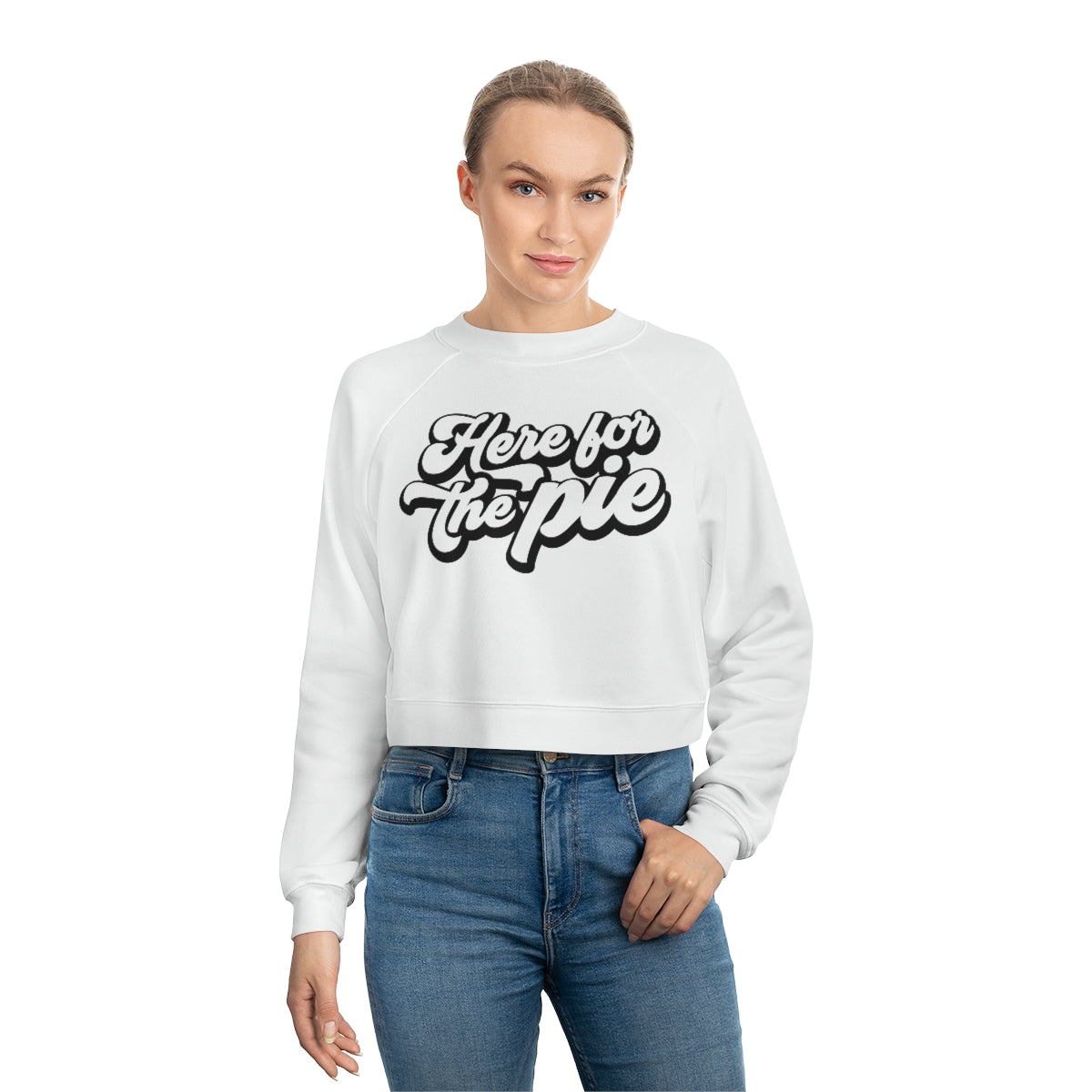 Here for the Pie - Thanksgiving Women's Cropped Fleece Pullover