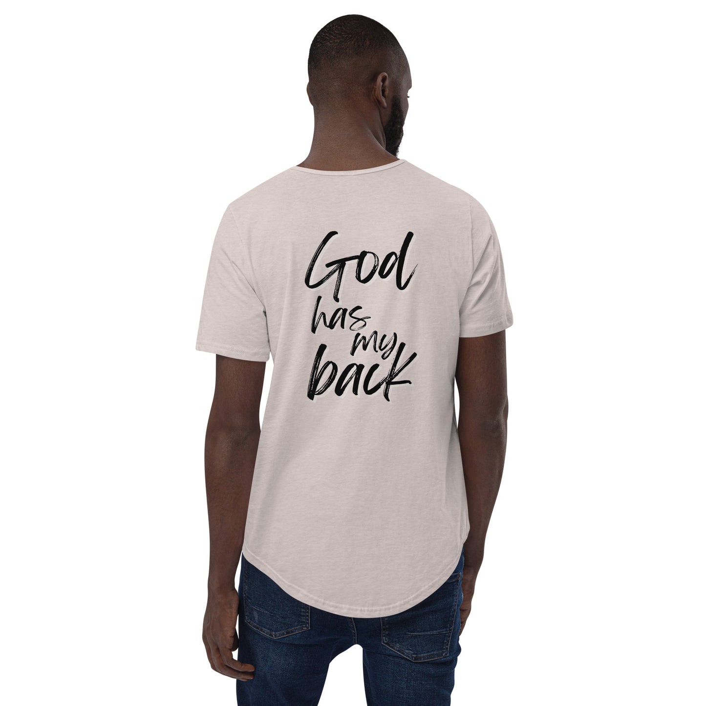 God Has My Back - Men's Curved Hem T-Shirt