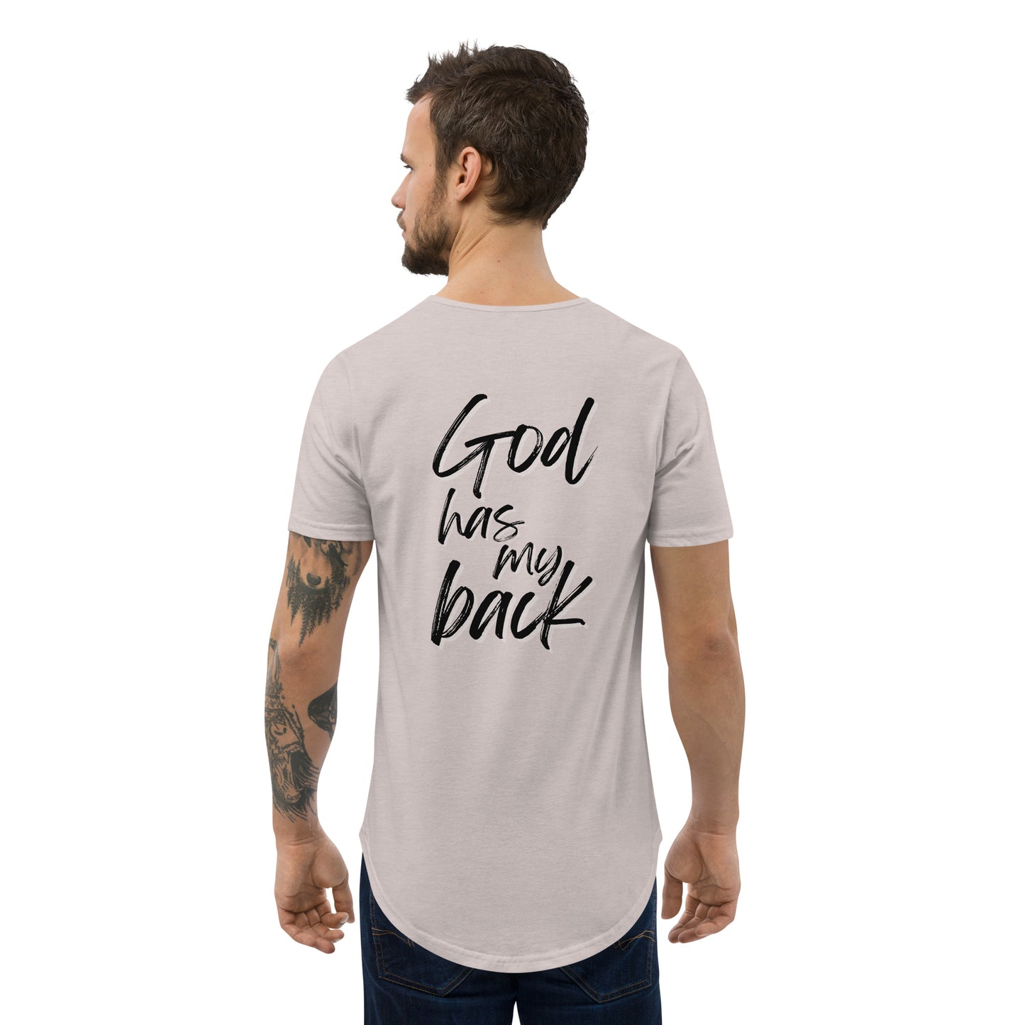 God Has My Back - Men's Curved Hem T-Shirt