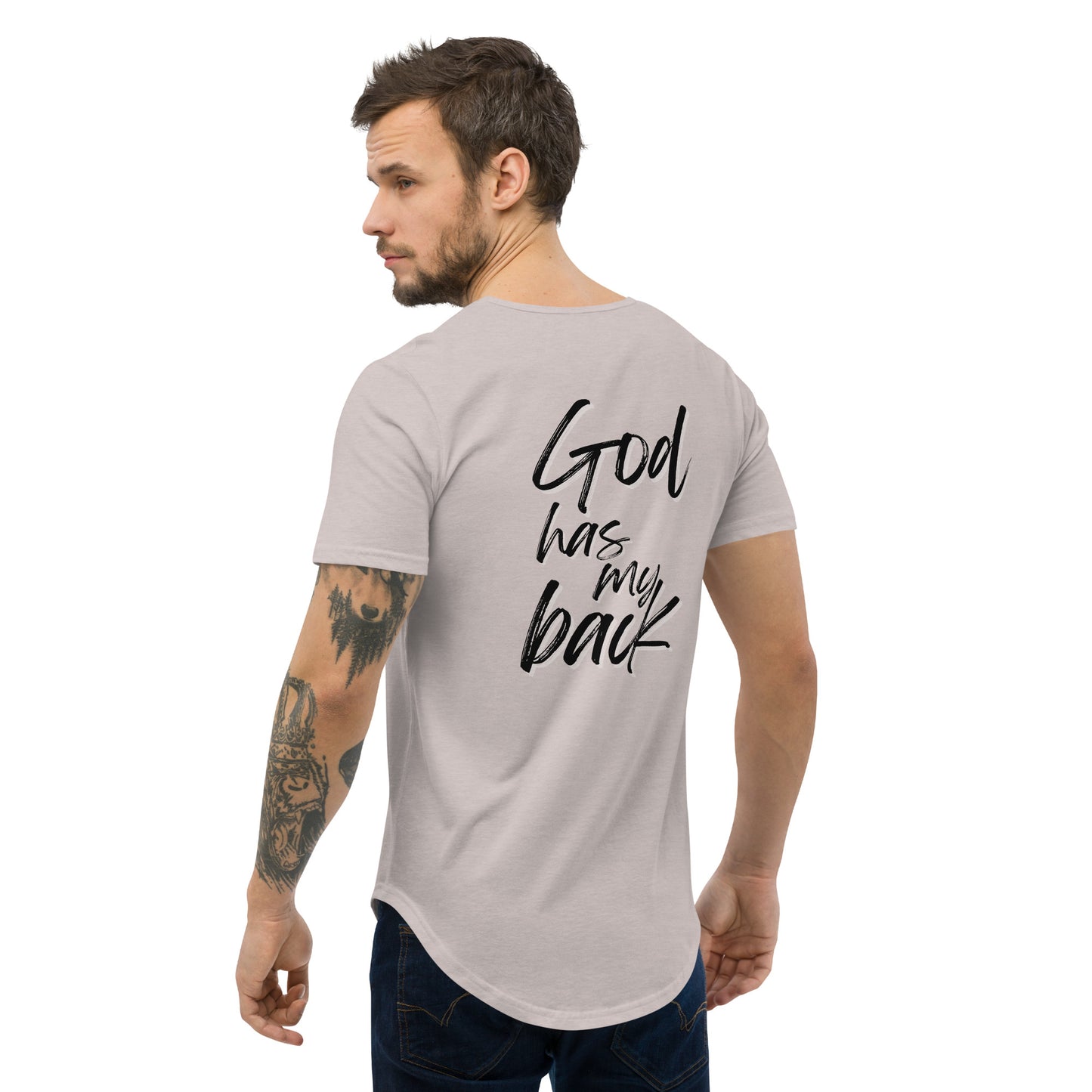 God Has My Back - Men's Curved Hem T-Shirt