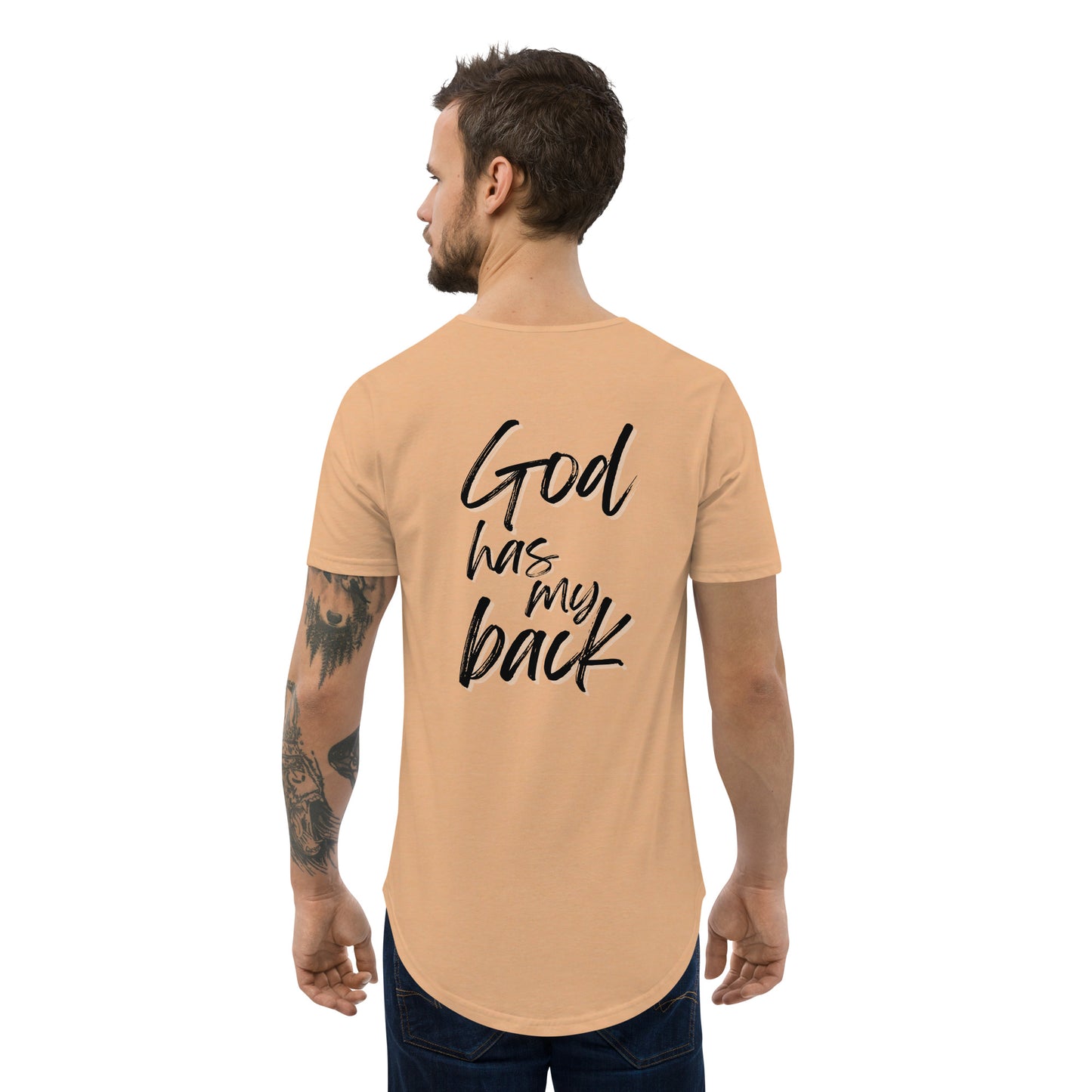 God Has My Back - Men's Curved Hem T-Shirt