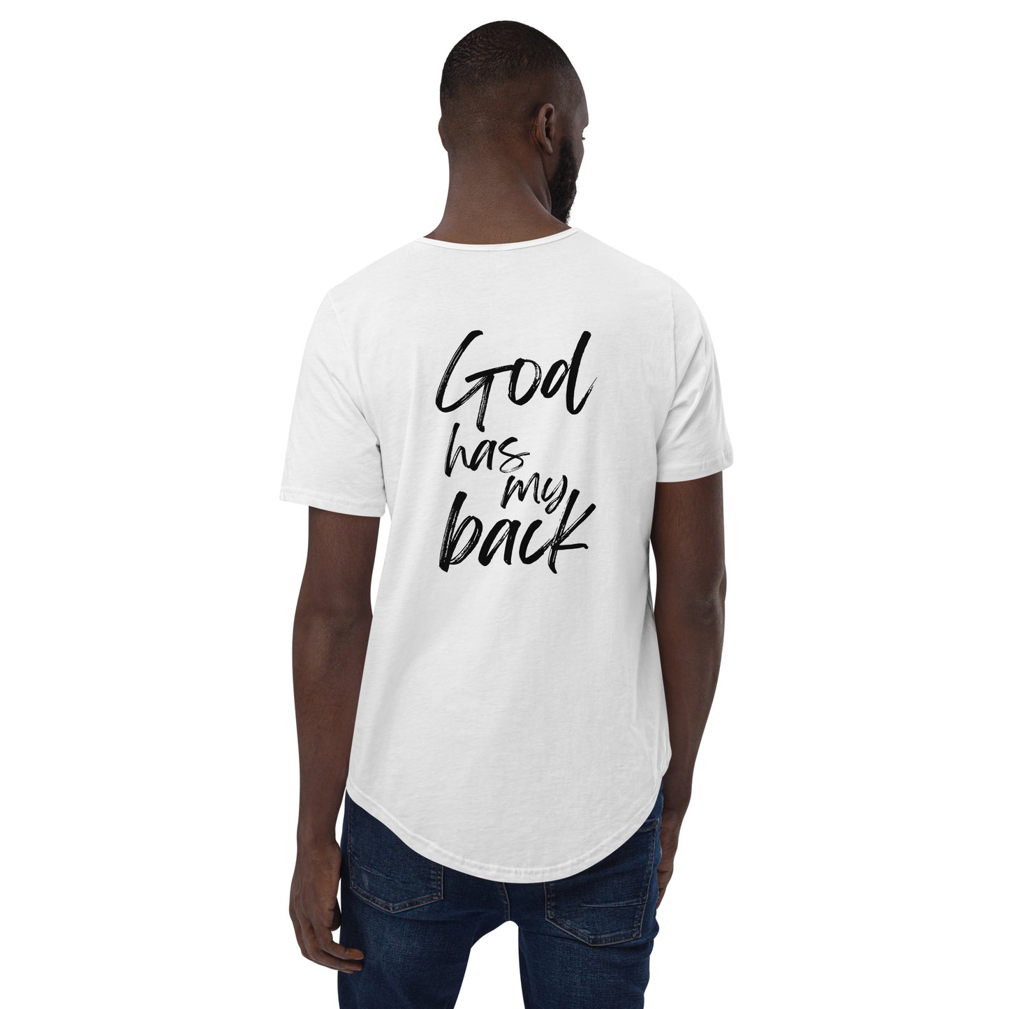 God Has My Back - Men's Curved Hem T-Shirt