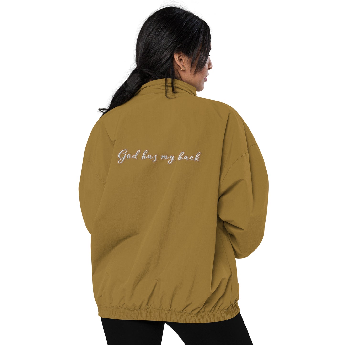 God Has My Back EMBROIDERED STITCH - Recycled tracksuit jacket