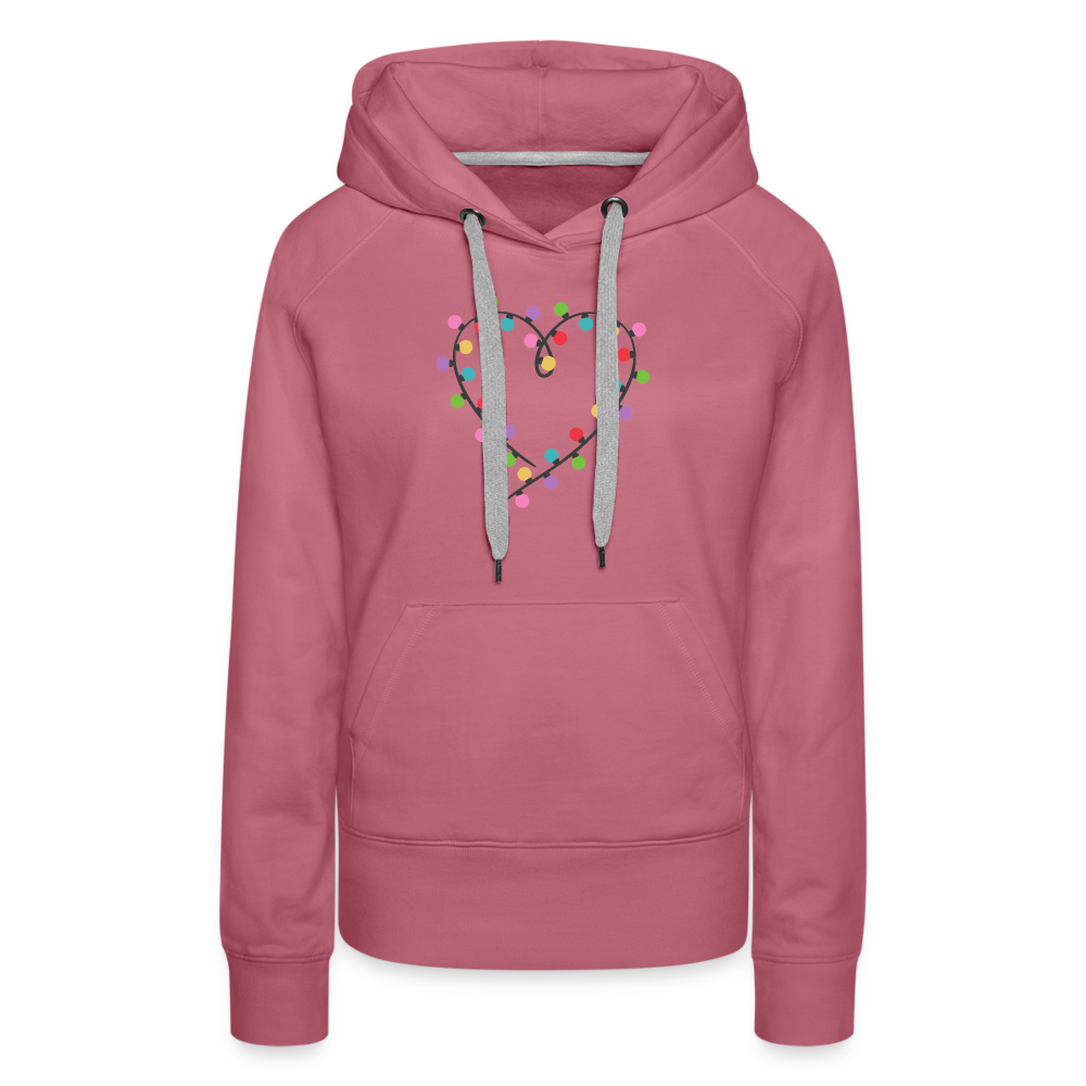 Love Christmas Lights - Women’s Premium Hoodie - mauve