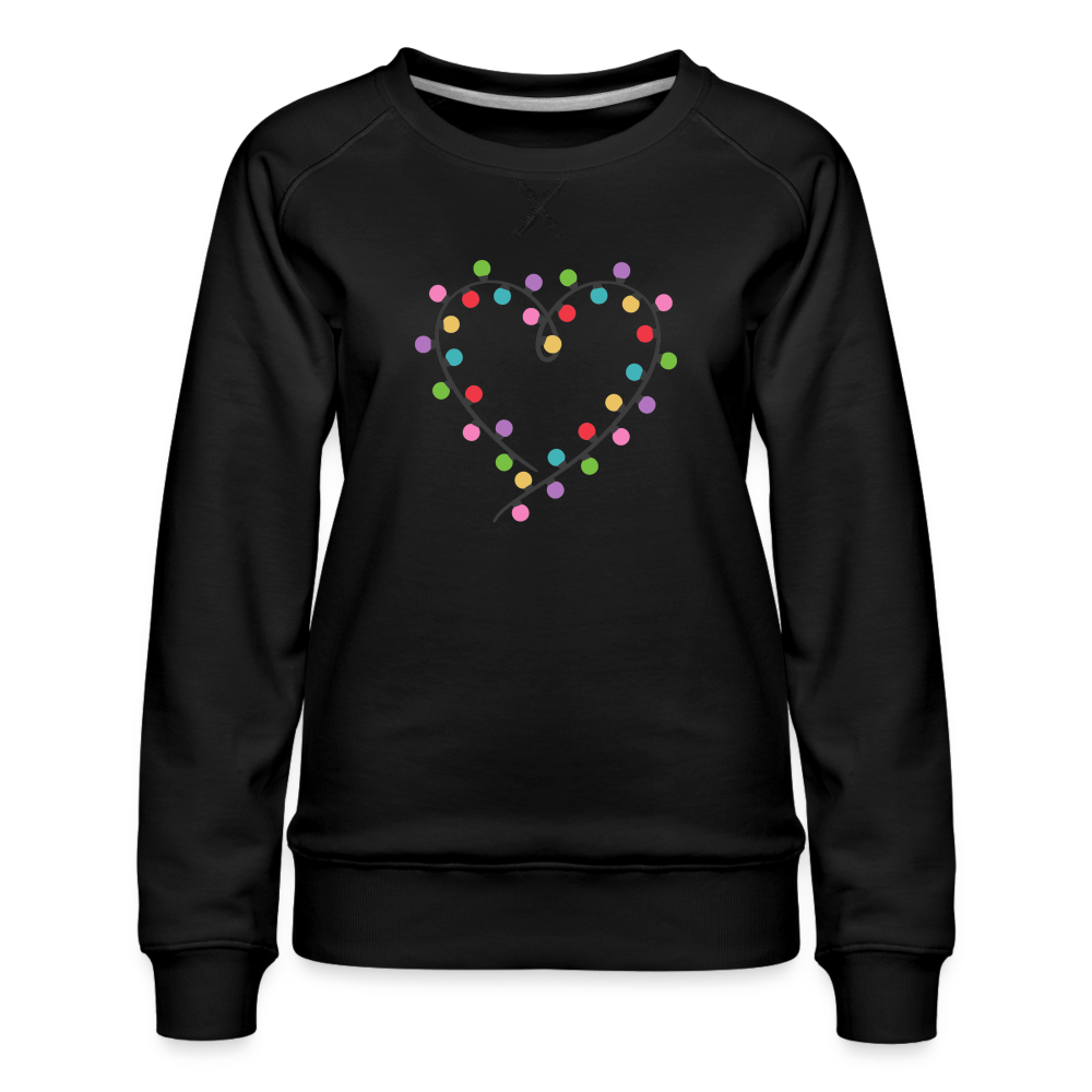 Love Christmas Lights - Women’s Premium Sweatshirt - black