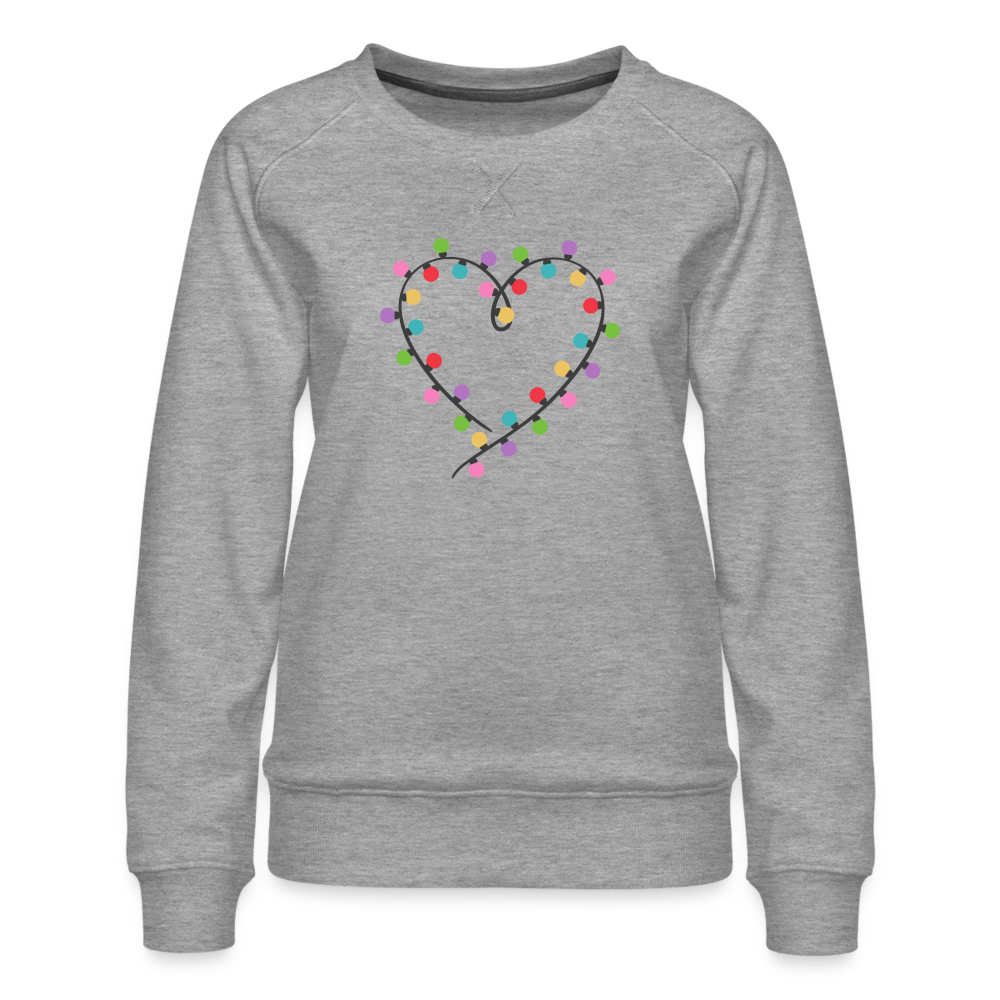 Love Christmas Lights - Women’s Premium Sweatshirt - heather grey