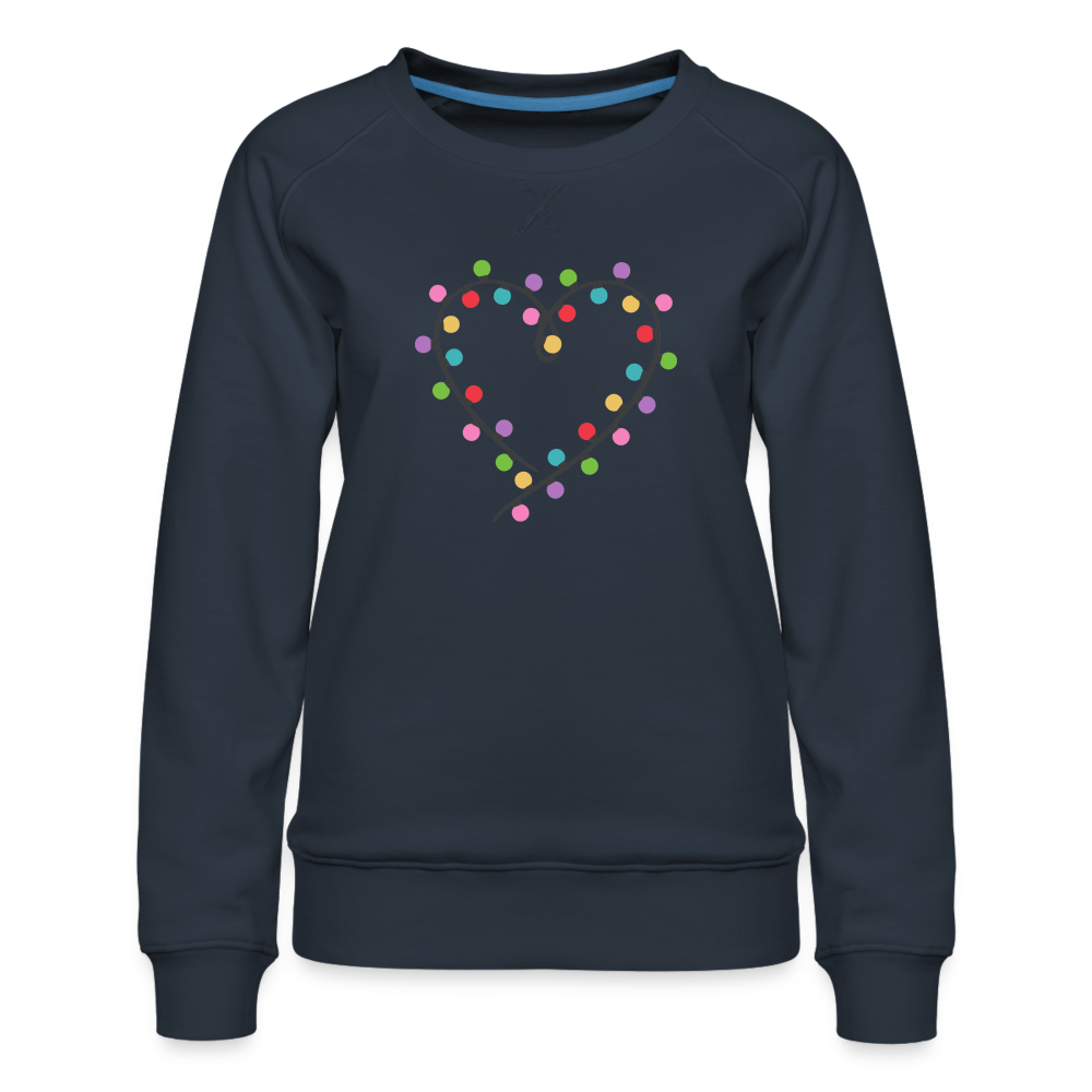 Love Christmas Lights - Women’s Premium Sweatshirt - navy