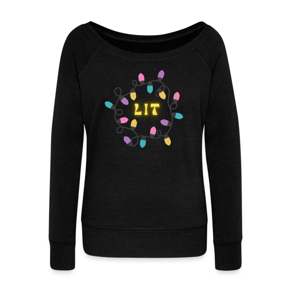 LIT Christmas - Women's Wideneck Sweatshirt - black