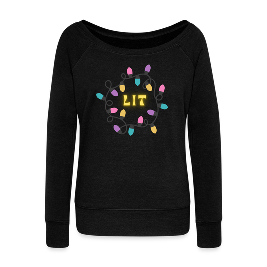 LIT Christmas - Women's Wideneck Sweatshirt - black