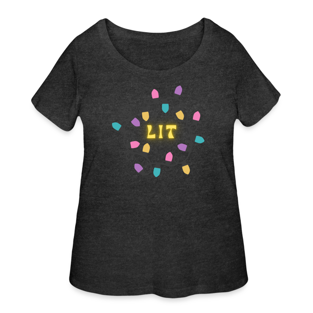 LIT Christmas Lights - Women’s Curvy T-Shirt - deep heather