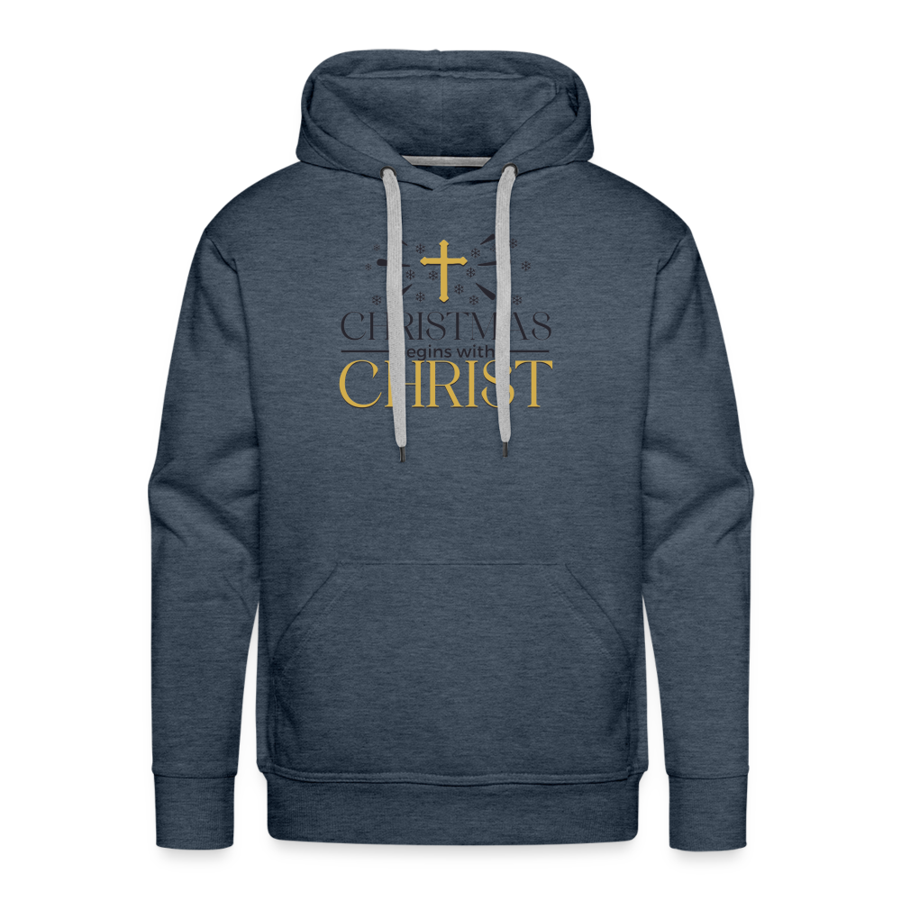 Christ in Christmas - Men’s Premium Hoodie - heather denim