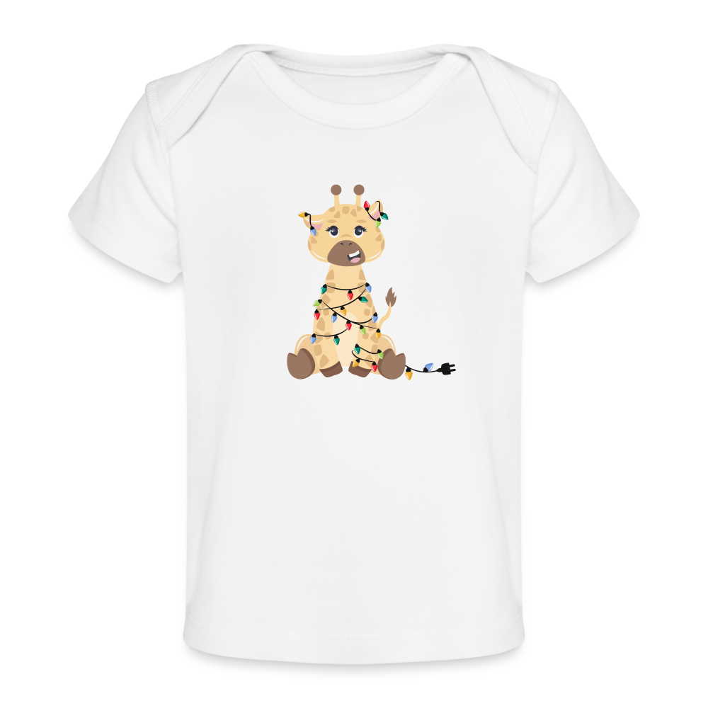 Baby Christmas Giraffe - Organic Baby T-Shirt | Spreadshirt 1433 - white