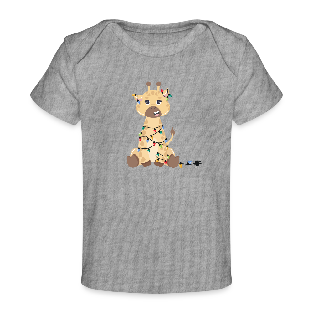 Baby Christmas Giraffe - Organic Baby T-Shirt | Spreadshirt 1433 - heather grey