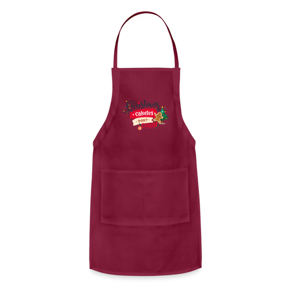 Christmas Calories - Adjustable Apron - burgundy