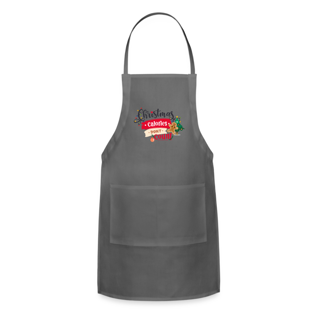 Christmas Calories - Adjustable Apron - charcoal