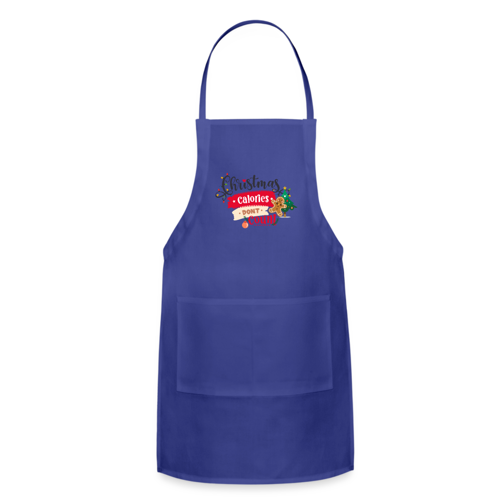 Christmas Calories - Adjustable Apron - royal blue