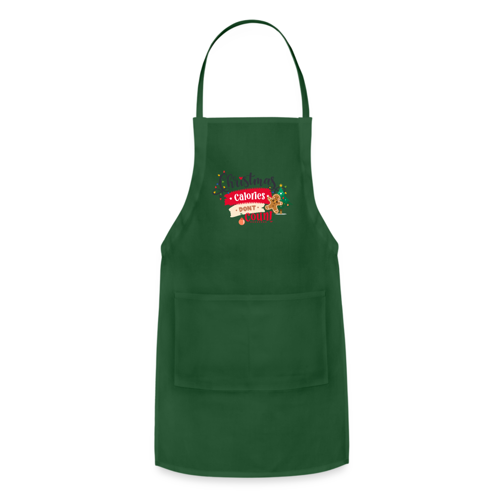 Christmas Calories - Adjustable Apron - forest green