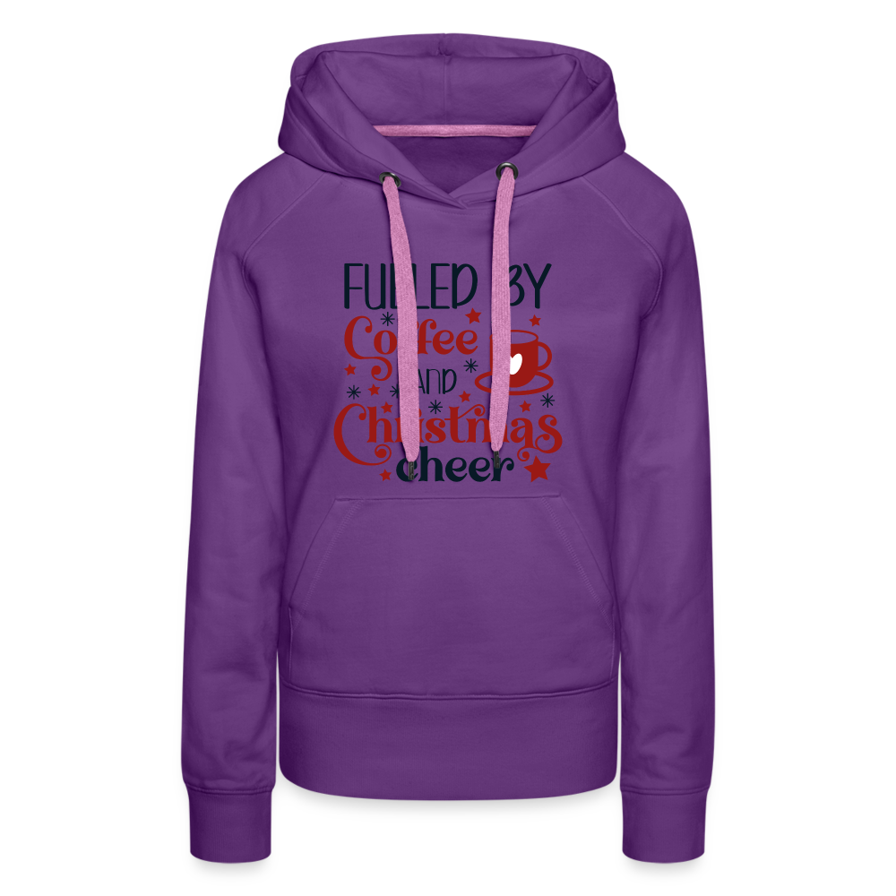 Coffee & Christmas Cheer - Women’s Premium Hoodie - purple