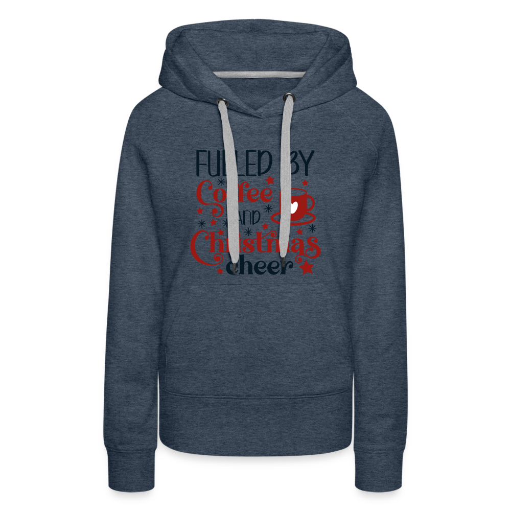 Coffee & Christmas Cheer - Women’s Premium Hoodie - heather denim