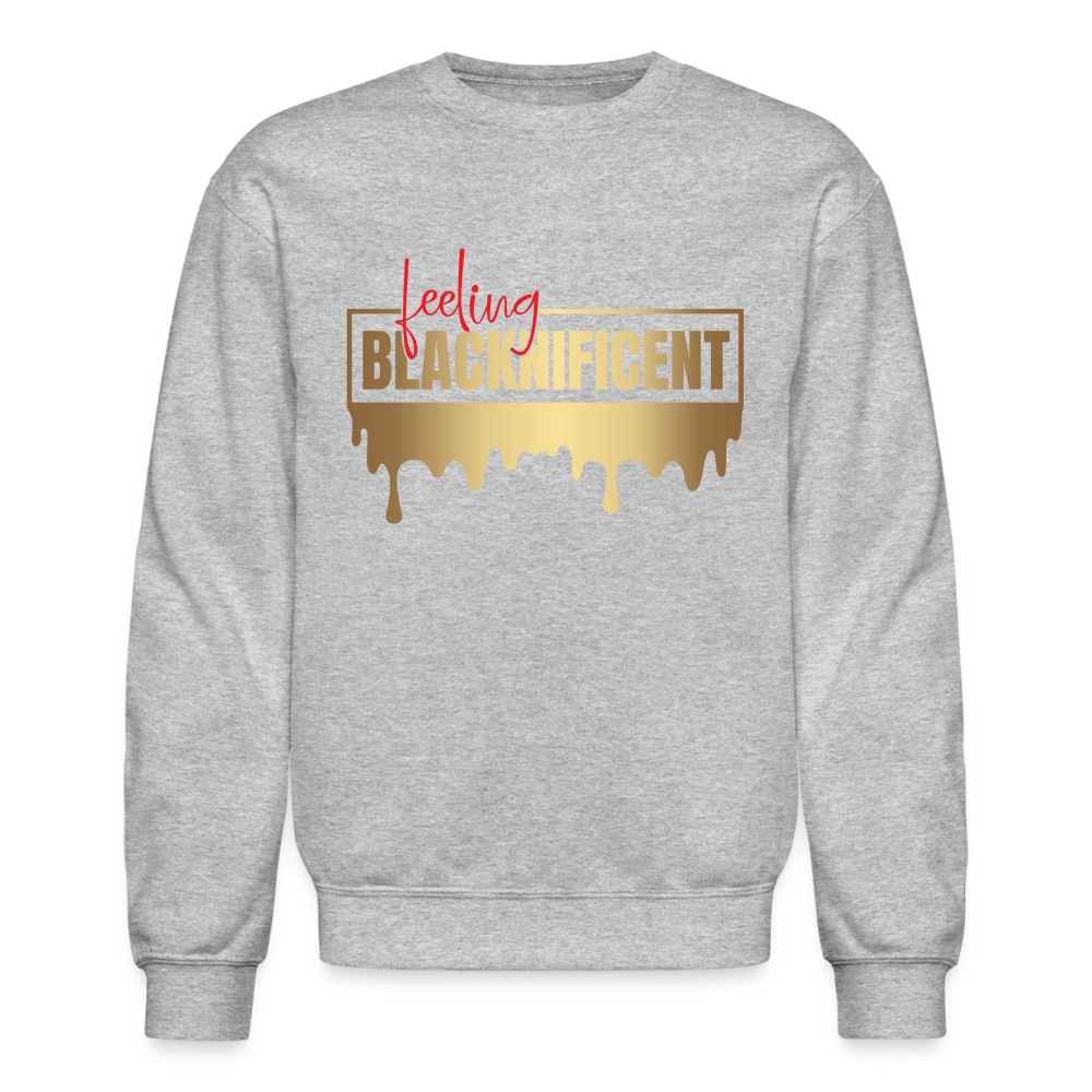 Feeling Blacknificent - UNISEX Crewneck Sweatshirt - heather gray