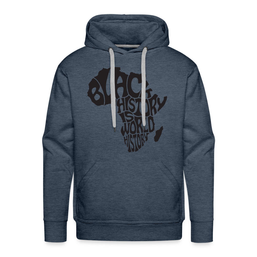 Black World History - Men’s Premium Hoodie - heather denim