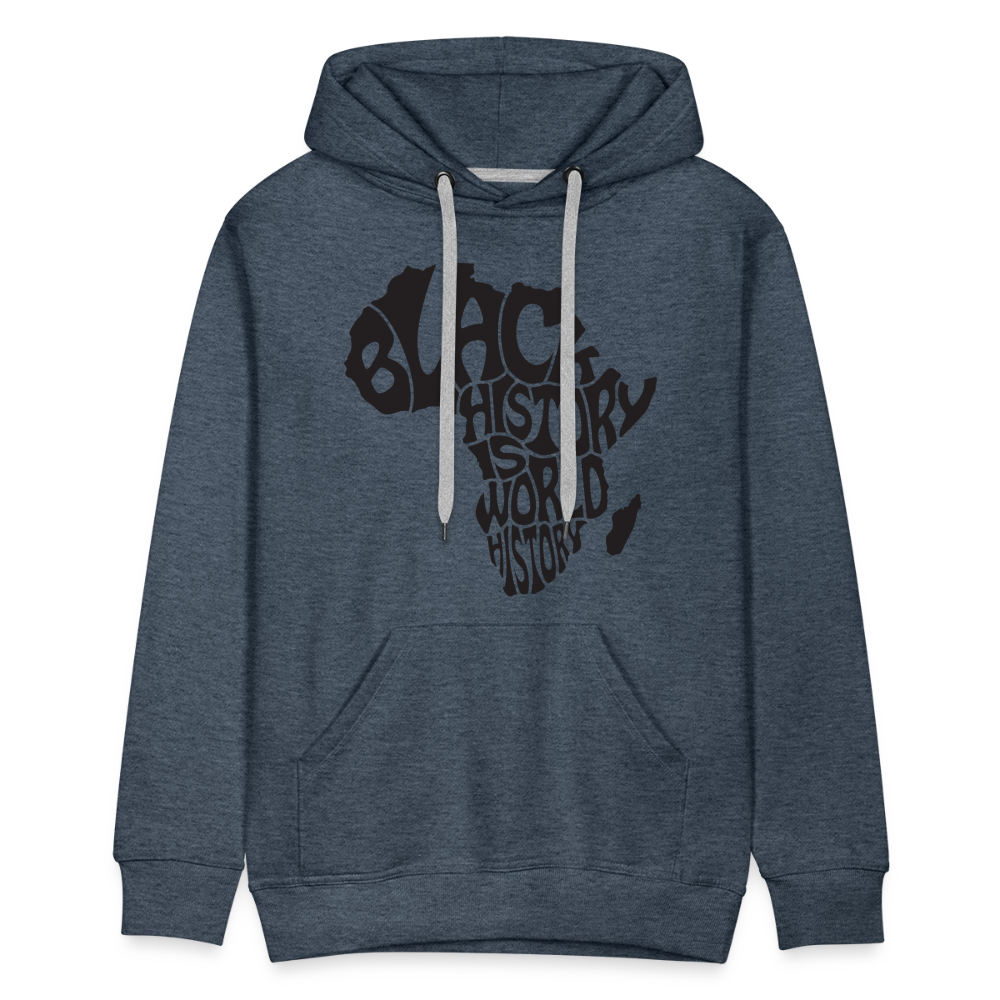 Black World History - Men’s Premium Hoodie - heather denim