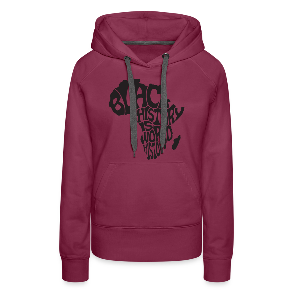 Black World History - Women’s Premium Hoodie - burgundy