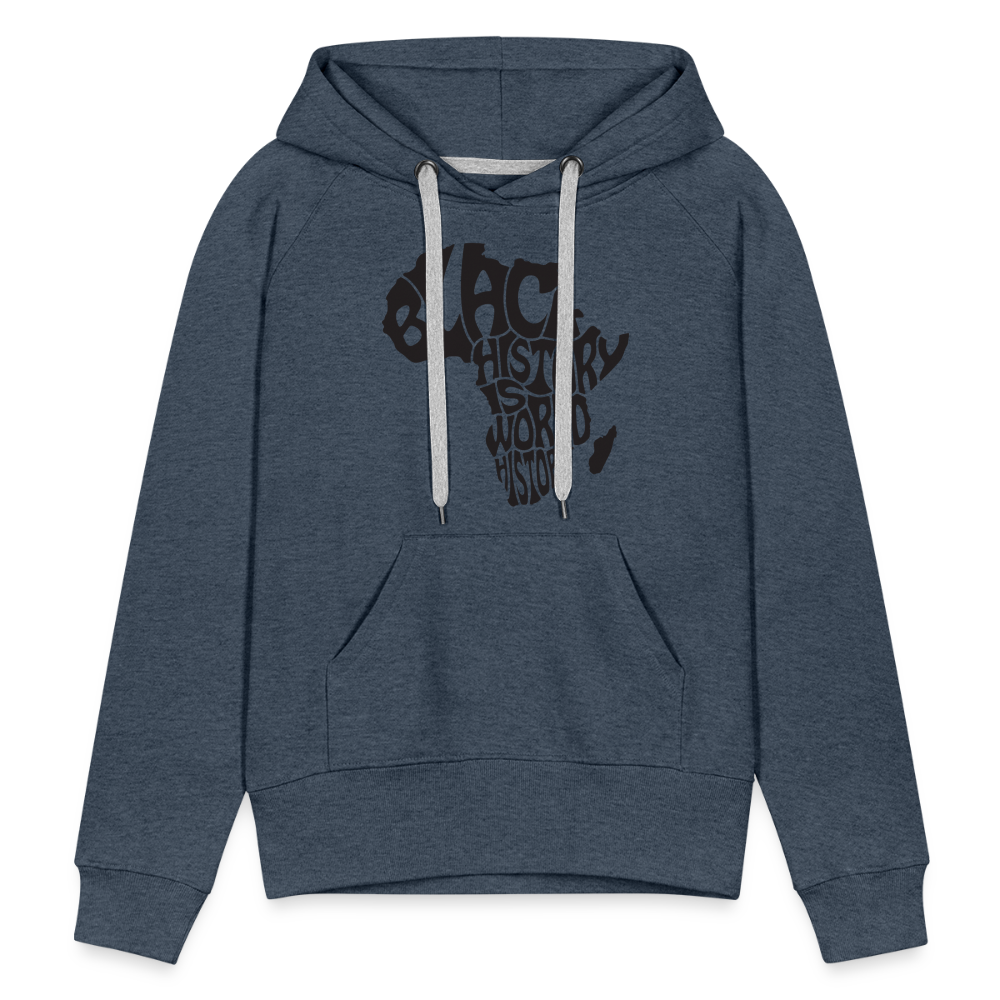 Black World History - Women’s Premium Hoodie - heather denim