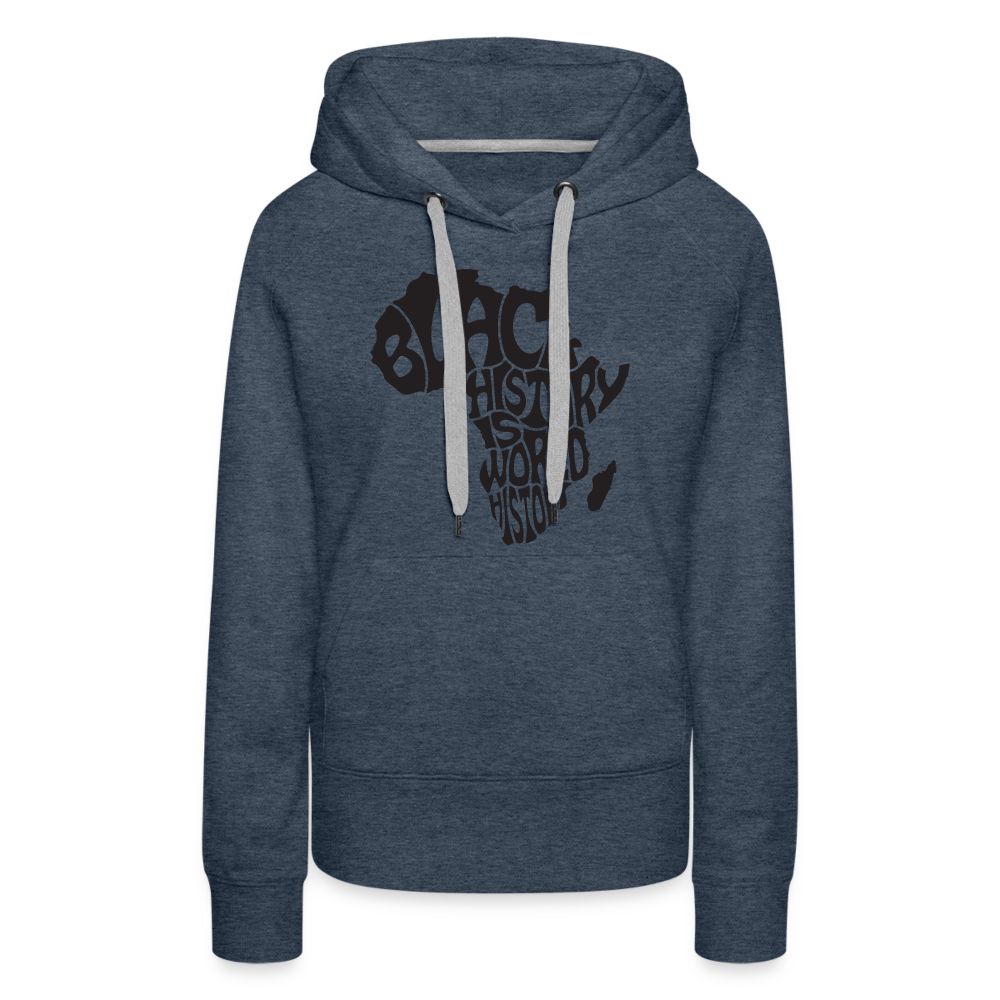 Black World History - Women’s Premium Hoodie - heather denim