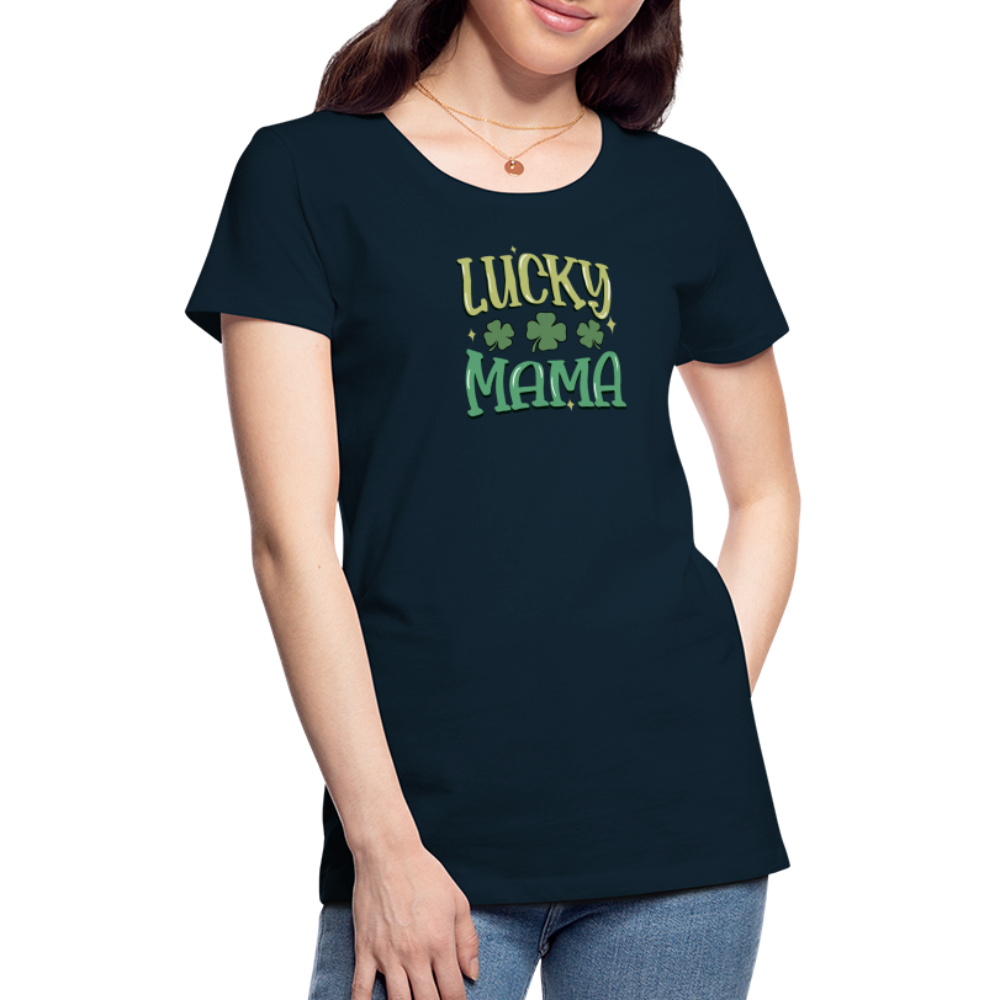 Lucky Mama - Women’s Premium T-Shirt - deep navy