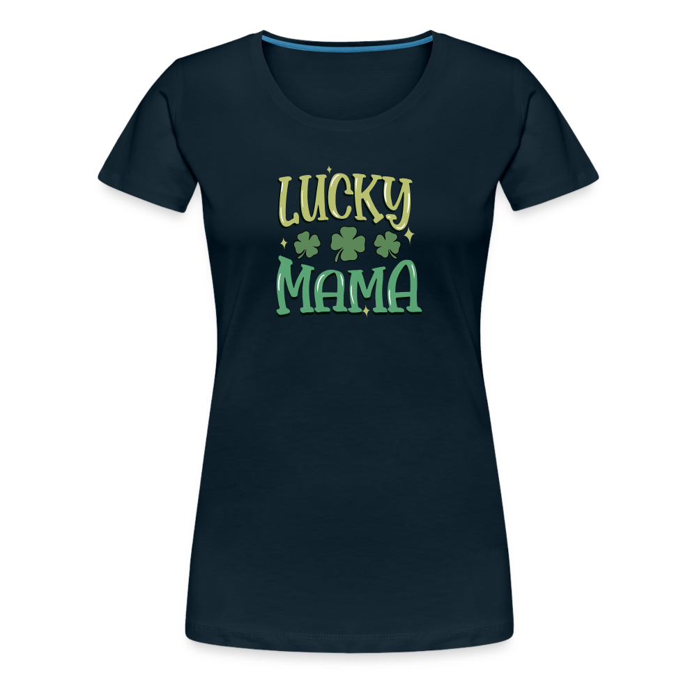 Lucky Mama - Women’s Premium T-Shirt - deep navy