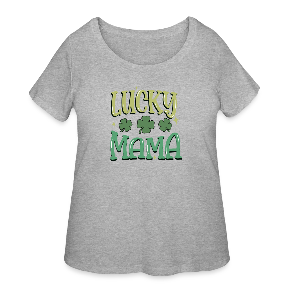 Lucky Mama - Women’s Curvy T-Shirt - heather gray