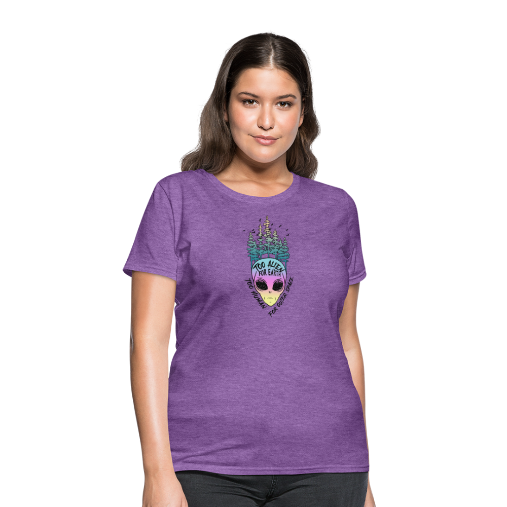 Too Alien for Earth - Women's T-Shirt - purple heather