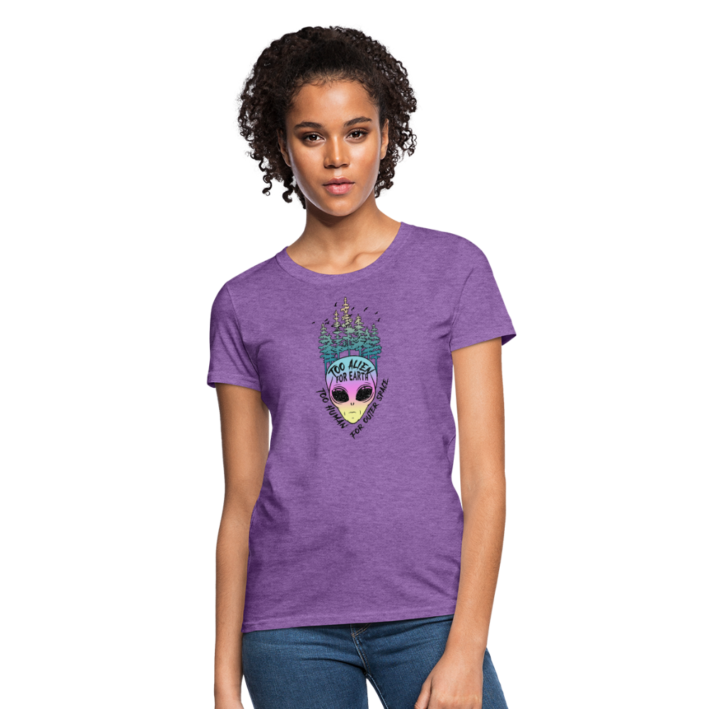 Too Alien for Earth - Women's T-Shirt - purple heather