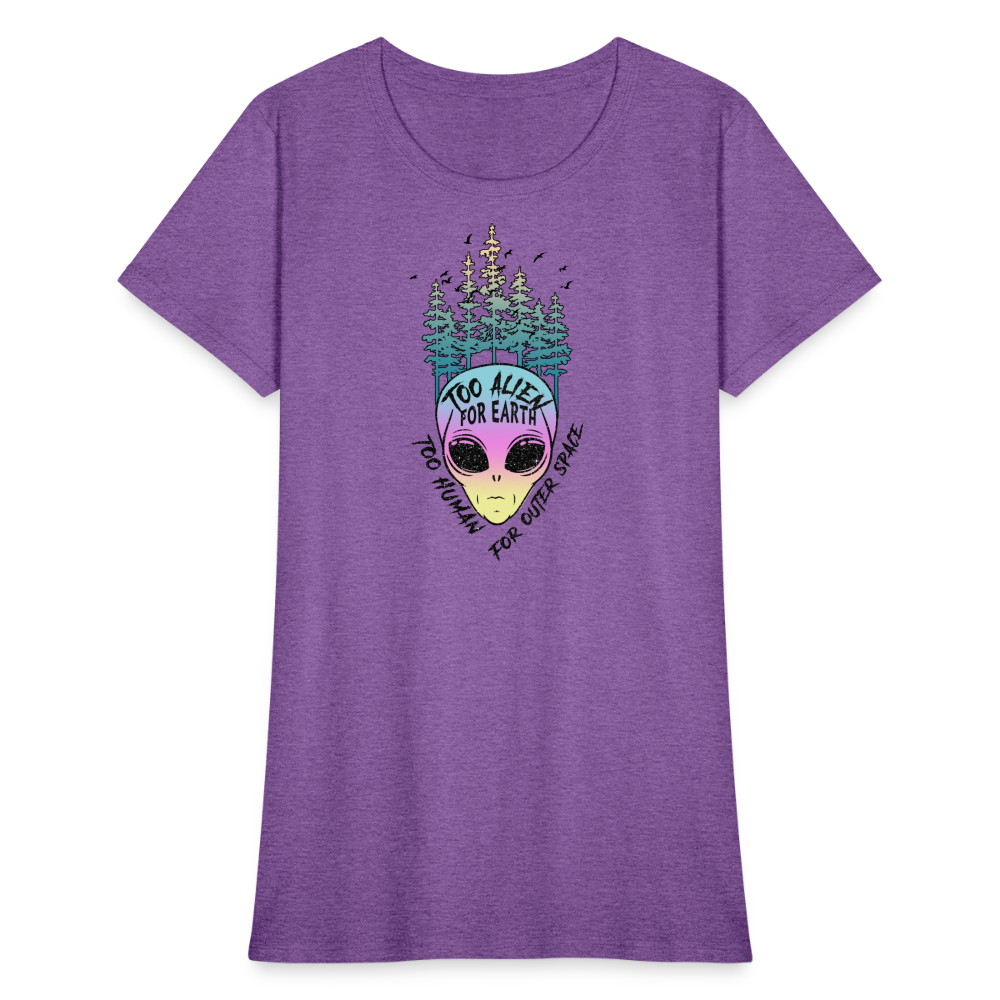 Too Alien for Earth - Women's T-Shirt - purple heather