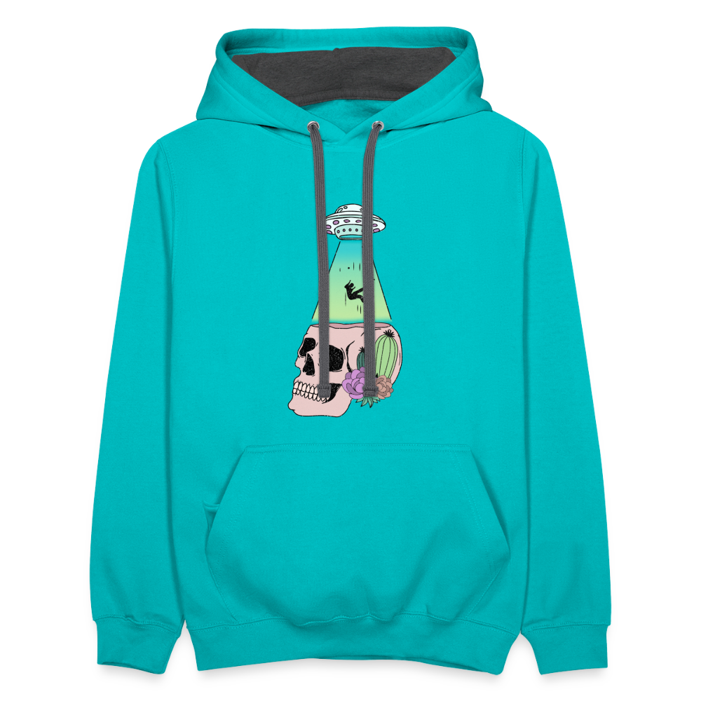 Alien Afterlife - Contrast Hoodie - scuba blue/asphalt