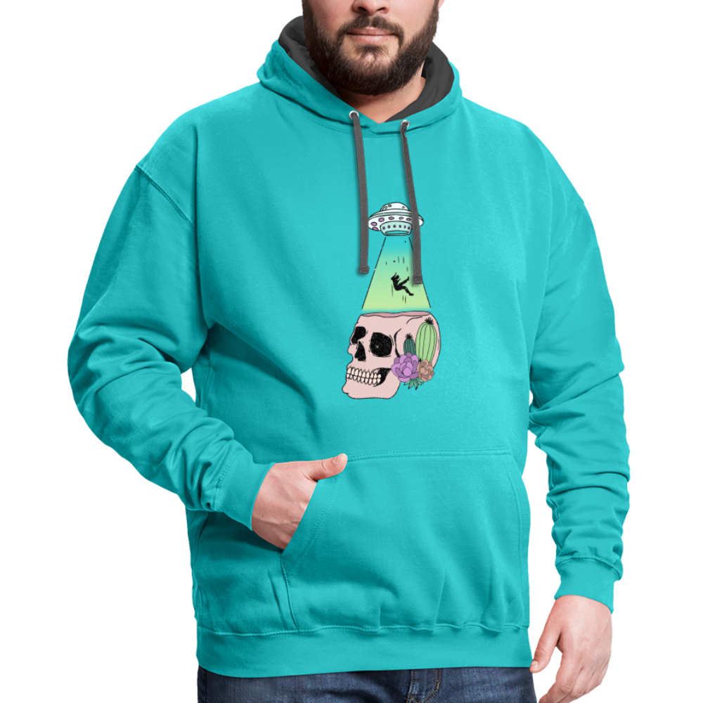 Alien Afterlife - Contrast Hoodie - scuba blue/asphalt