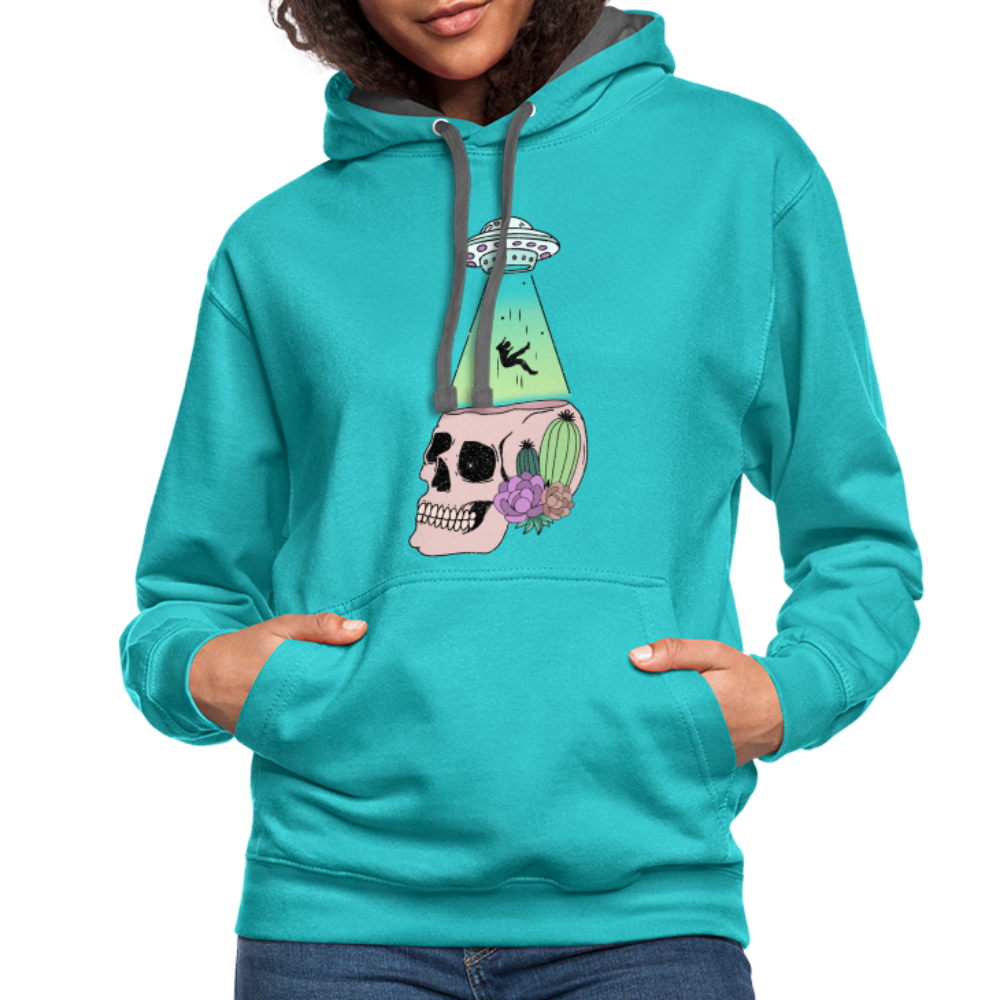 Alien Afterlife - Contrast Hoodie - scuba blue/asphalt