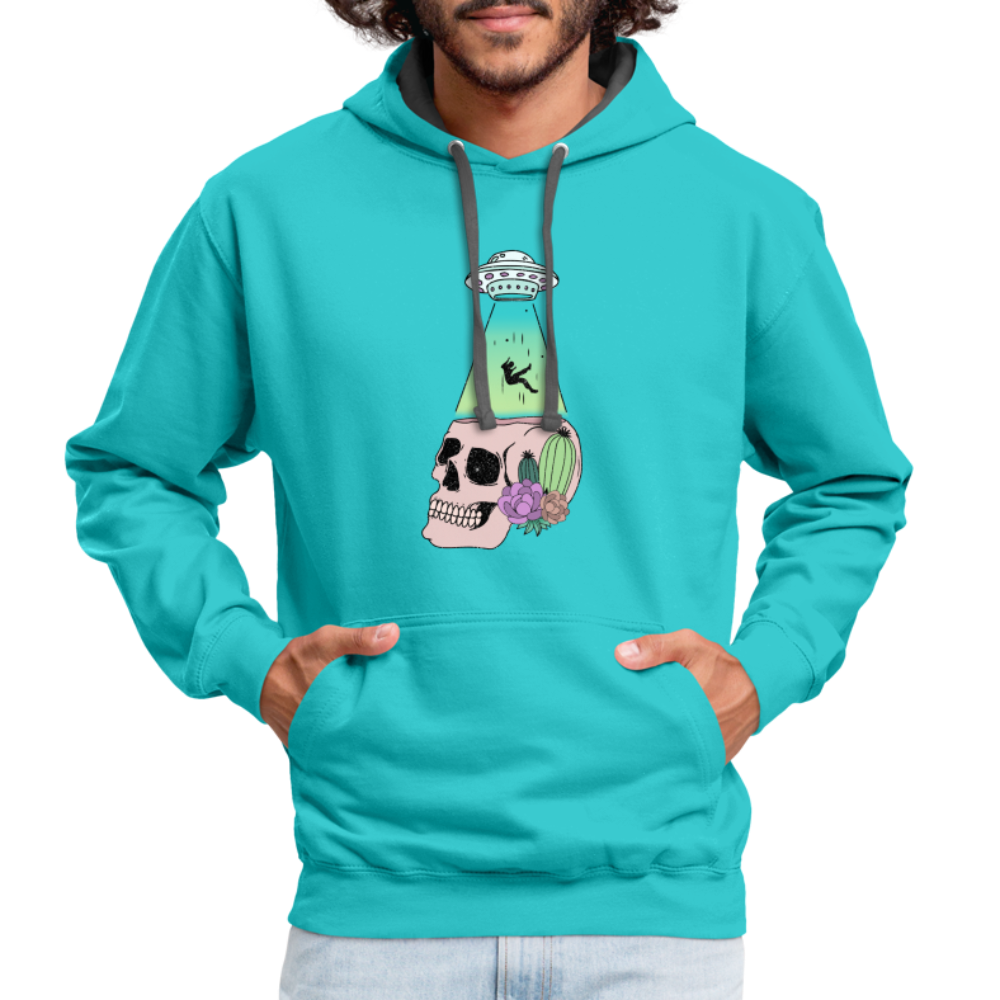 Alien Afterlife - Contrast Hoodie - scuba blue/asphalt