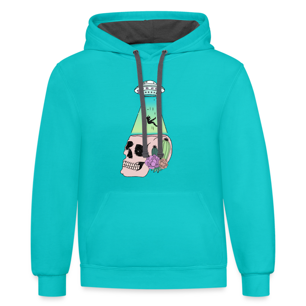 Alien Afterlife - Contrast Hoodie - scuba blue/asphalt