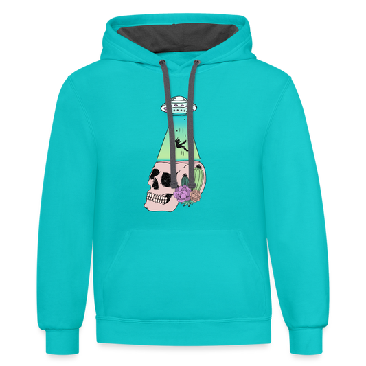 Alien Afterlife - Contrast Hoodie - scuba blue/asphalt