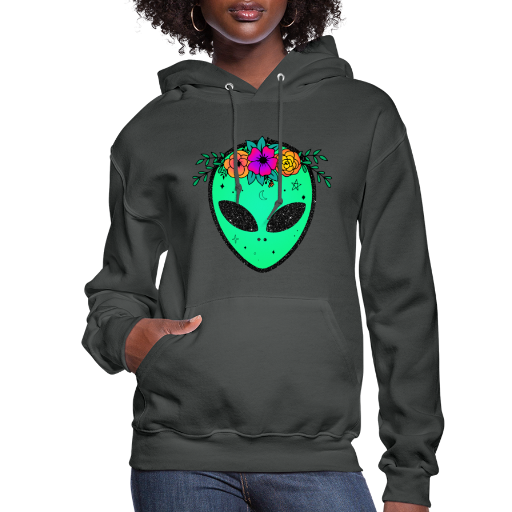 Floral Alien - Women's Hoodie - asphalt